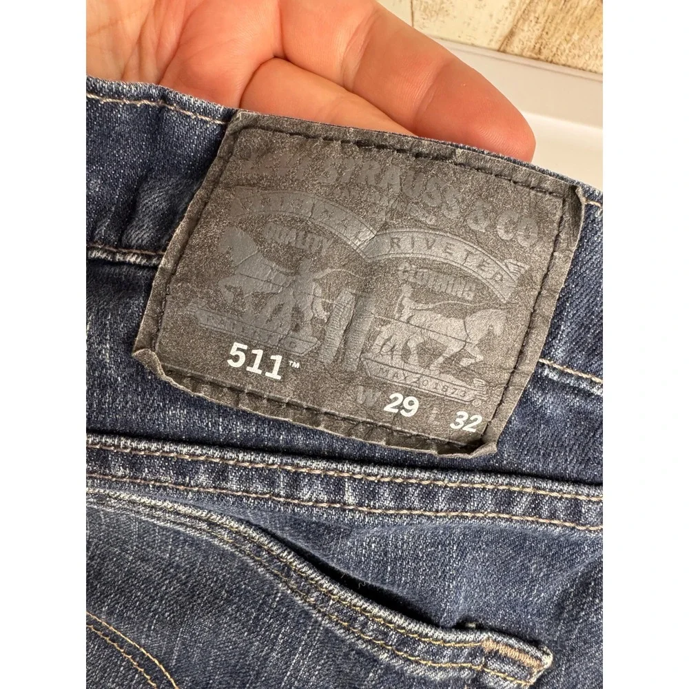 Levis 511 Slim Fit Jeans Mens 29x32 Dark Wash Blue Denim Stretch
